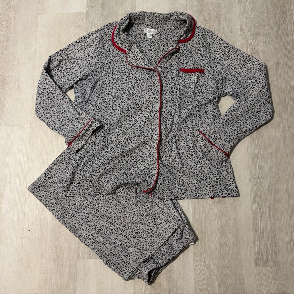 Celestial dreams Gray and Red Trim Pajama‎ Set